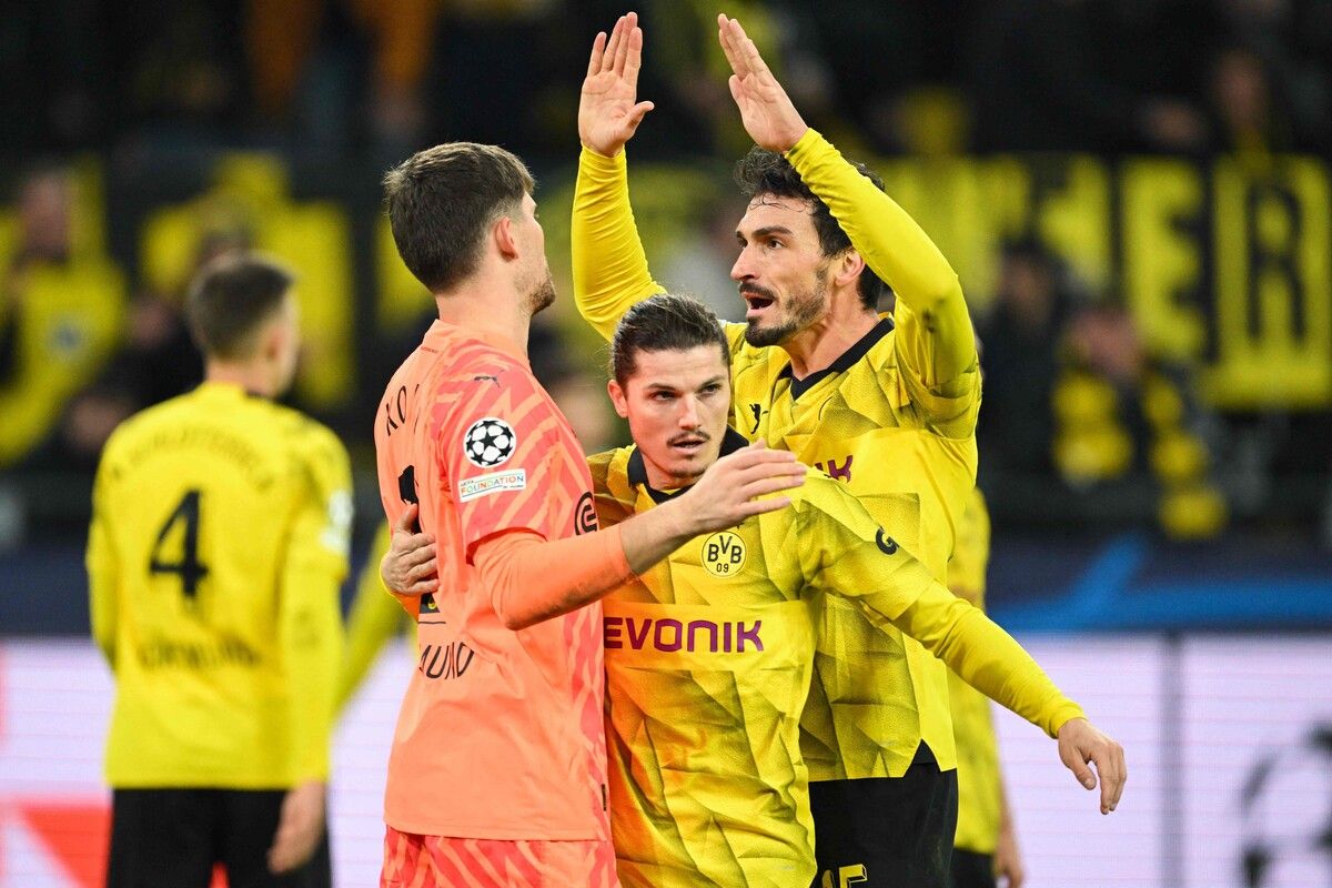 Gregor Kobel, Marcel Sabitzer und Mats Hummels jubelten über den Sieg. Apa