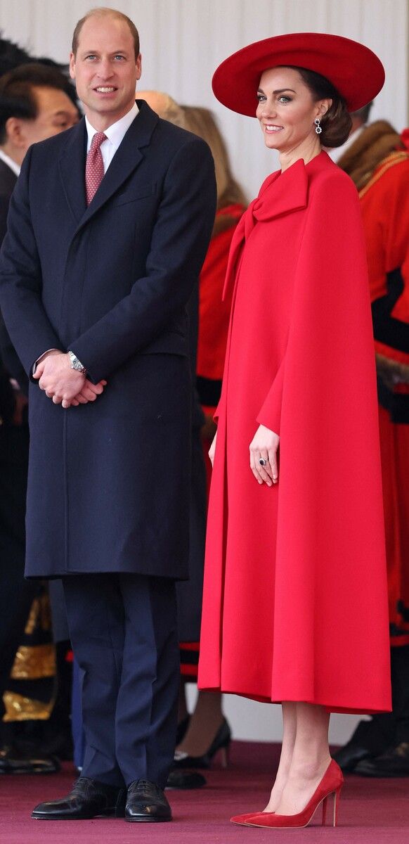 Prinz William und Prinzessin Catherine nehmen in London an der Begrüßung des südkoreanischen Präsidenten Yoon Suk Yeol teil. afp