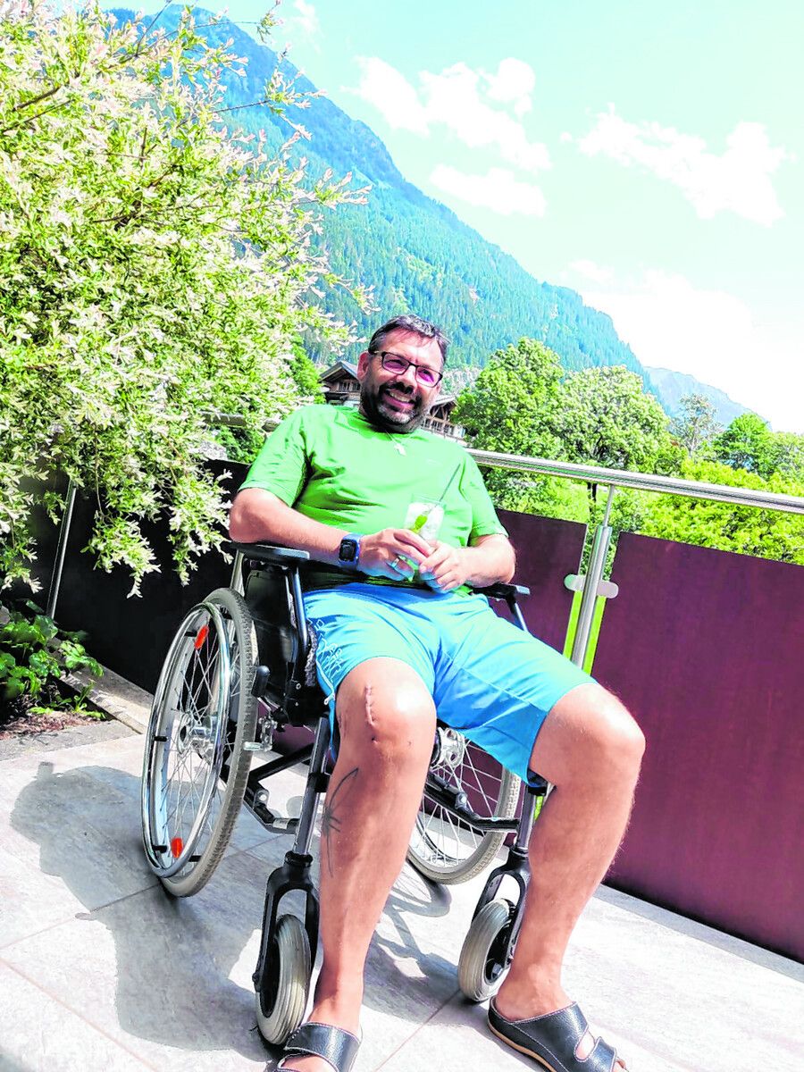 Sechs Wochen benötigte der Montafoner einen Rollstuhl. Mangard