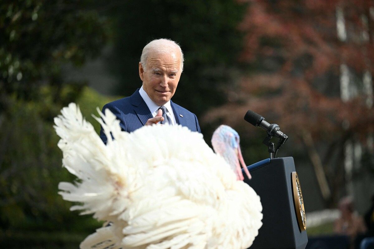 US-Präsident Joe Biden begnadigte indes den Thanksgiving-Truthahn Liberty. afp