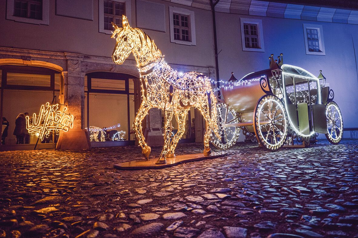Der Schlosspark verwandelt sich bis 26. Februar in ein Lichtermeer.TVE/Carsten Beier