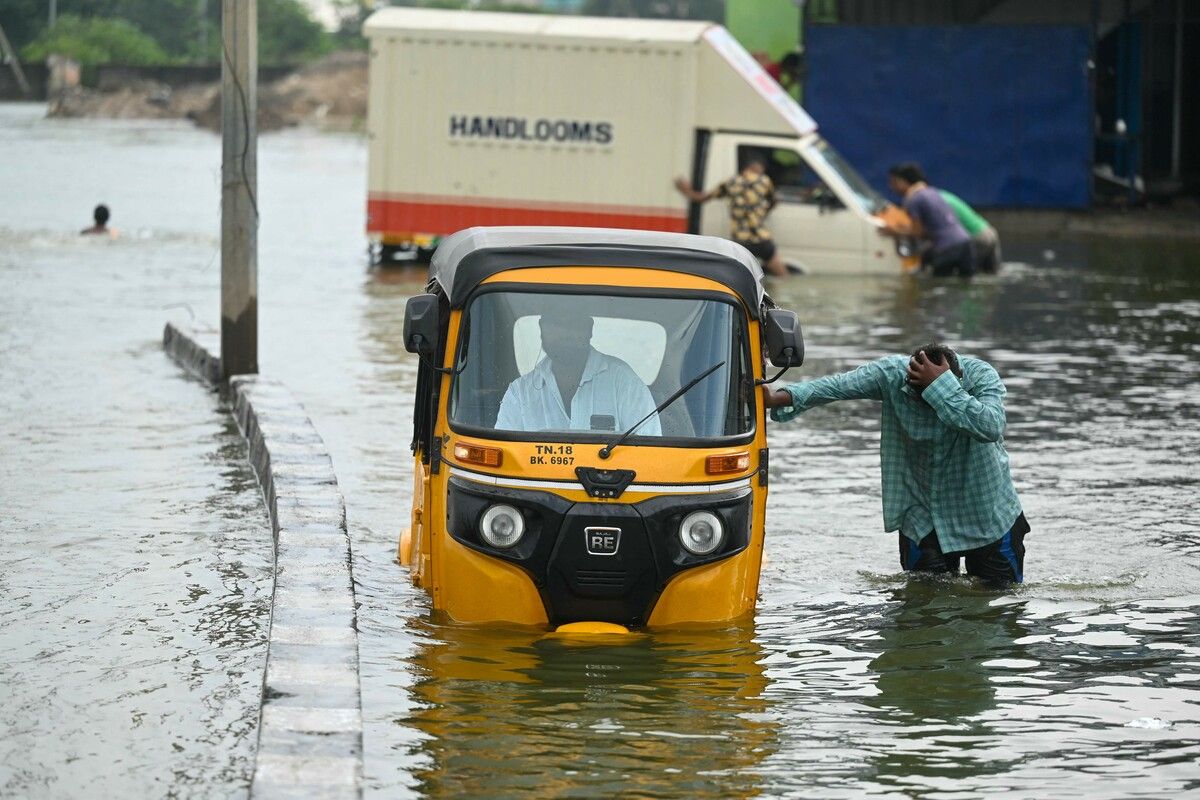 Heftige Regenfälle in der indischen Stadt Chennai sorgen aktuell für Überflutungen. AFP