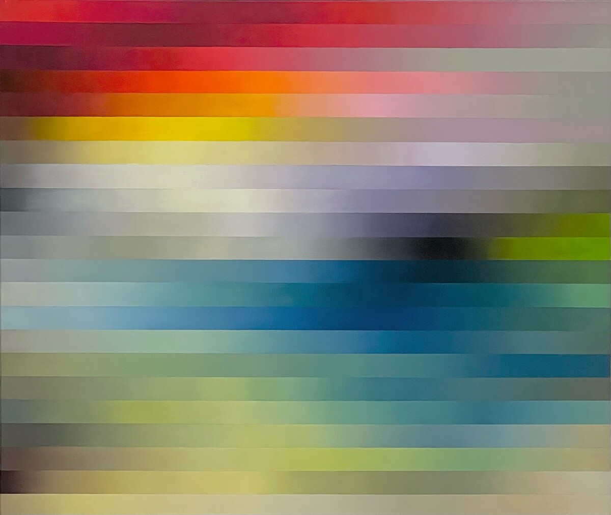 Im minutiösen Farbverläufen lotet Gabi Mitterer das Miteinander von Farben aus. Gabi Mitterer/Stripes