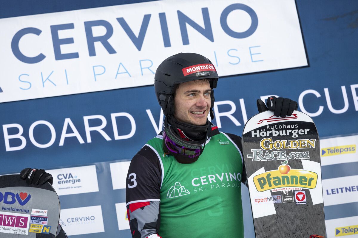 Im Vorjahr feierte Alessandro Hämmerle in Cervinia seinen 15. Weltcupsieg.FIS Snowboard