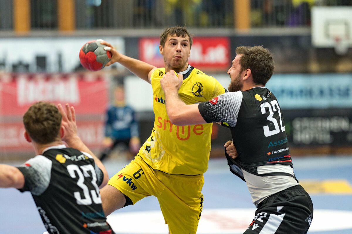 Markus Mahr erzielte beim 33:29-Heimsieg sieben Tore.VN/Stiplovsek
