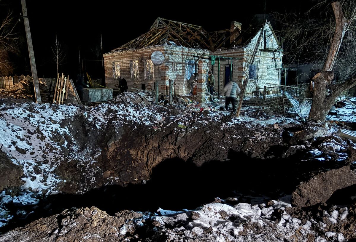 Überbleibsel einer weiteren Nacht des zermürbenden russischen Angriffskriegs auf die Ukraine. Reuters