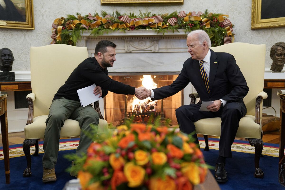 US-Präsident Biden empfing Ukraine-Präsident Selenskyj im Weißen Haus. AP