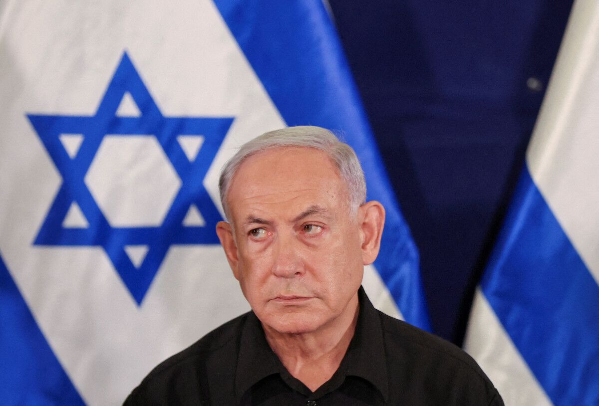 „Bibi“ Netanyahu sprach bei einer übertragenen Pressekonferenz.Reuters/ARchiv