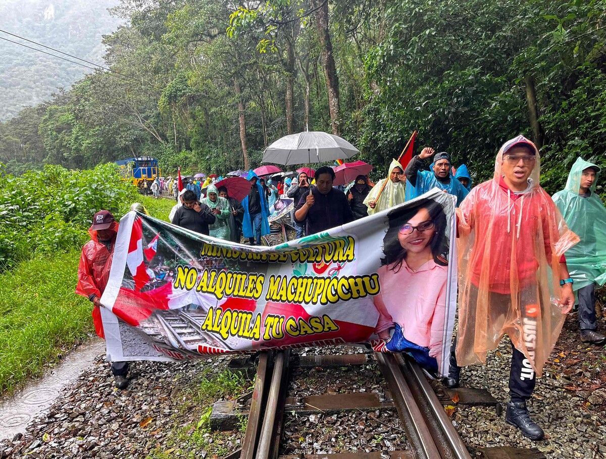 Demonstrationen in der Nähe von Machu Picchu gegen die Eröffnung des Online-Ticketverkaufs für die Ruinen der Inka-Zitadelle. AFP