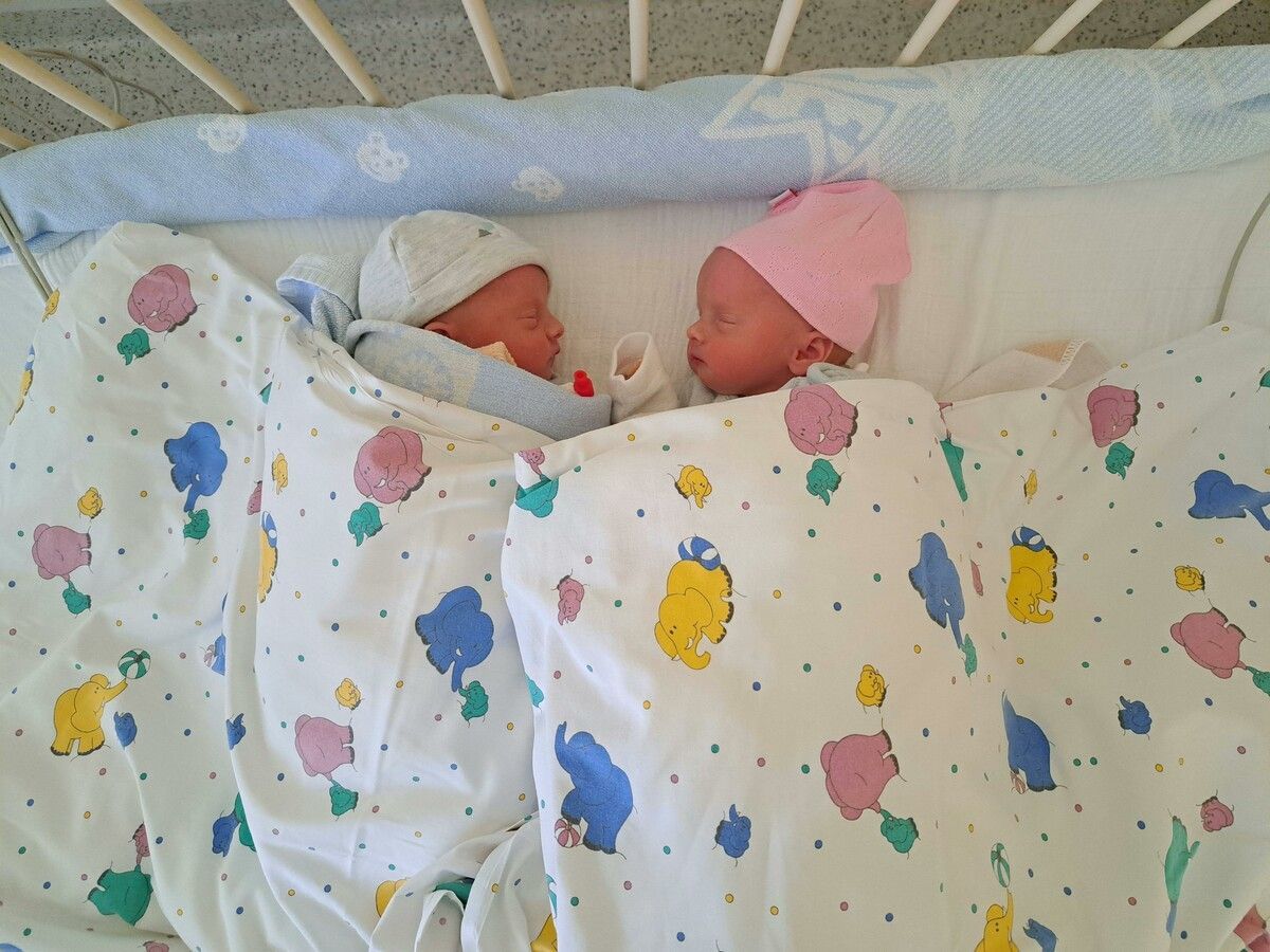 Die beiden Zwillingsmädchen Anna und Alice entschieden das Rennen um das österreichische Neujahrsbaby klar für sich. APA