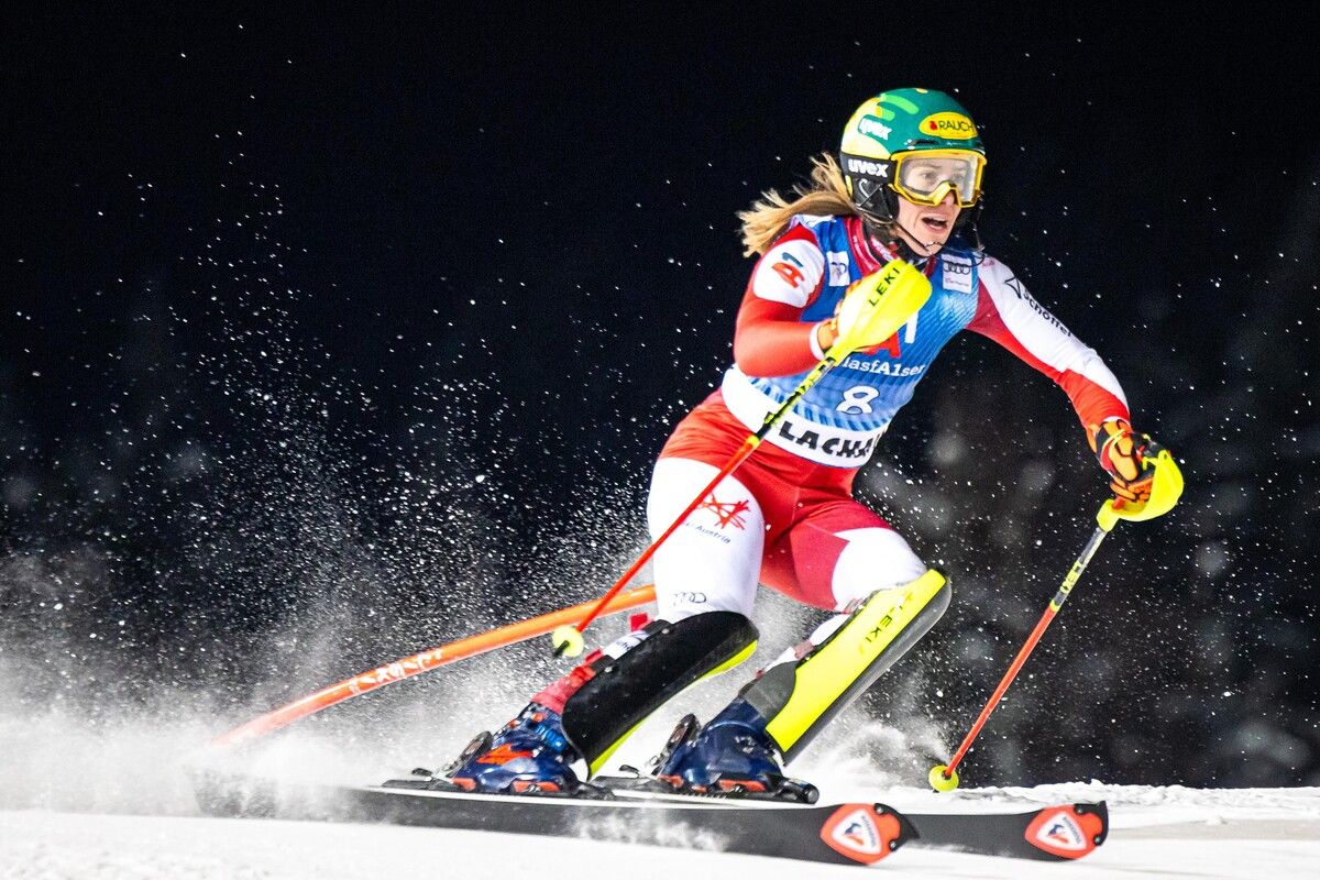 Die Göfnerin Katharina Liensberger kommt mit Platz sieben aus dem Nachtslalom in Zauchensee im Gepäck nach Jasna.gepa
