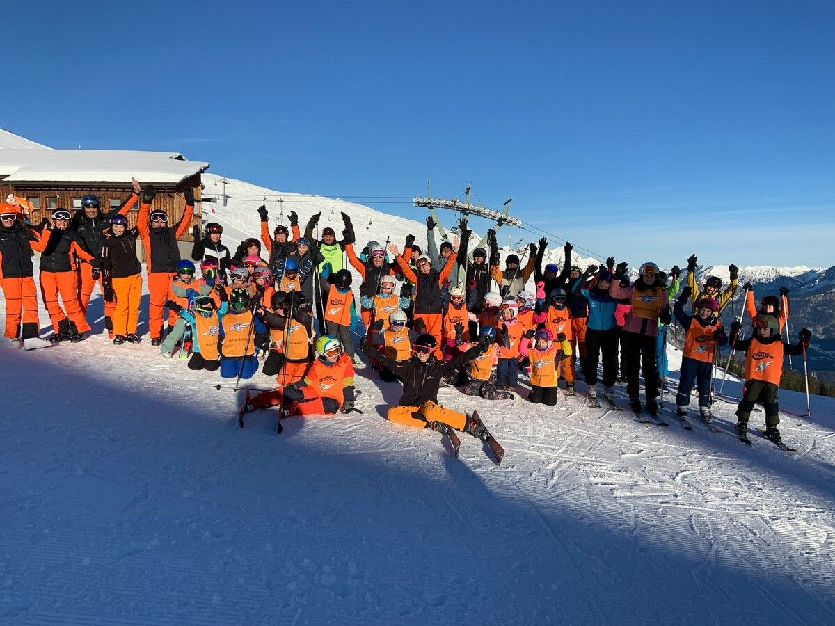 Die Skikurs-Gruppe genoss die perfekten Schneebedingungen am Golm.Skiclub Feldkirch