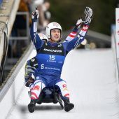 Thomas Steu und Wolfgang Kindl freuen sich über Silber im ersten WM-Rennen. »C5