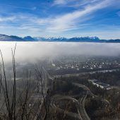 Rheintal versinkt im Nebel