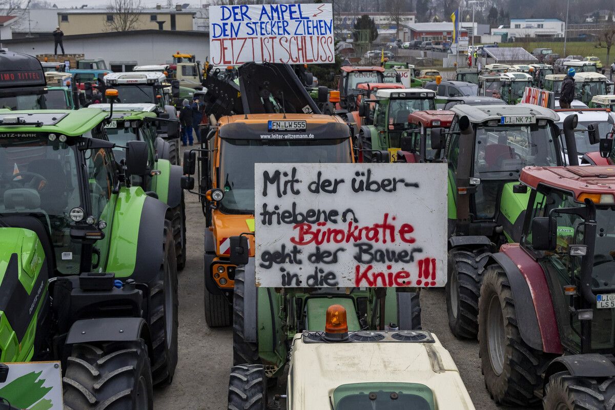 Hunderte Fahrzeuge kamen zu der Protestaktion nach Lindau.VN/Paulitsch