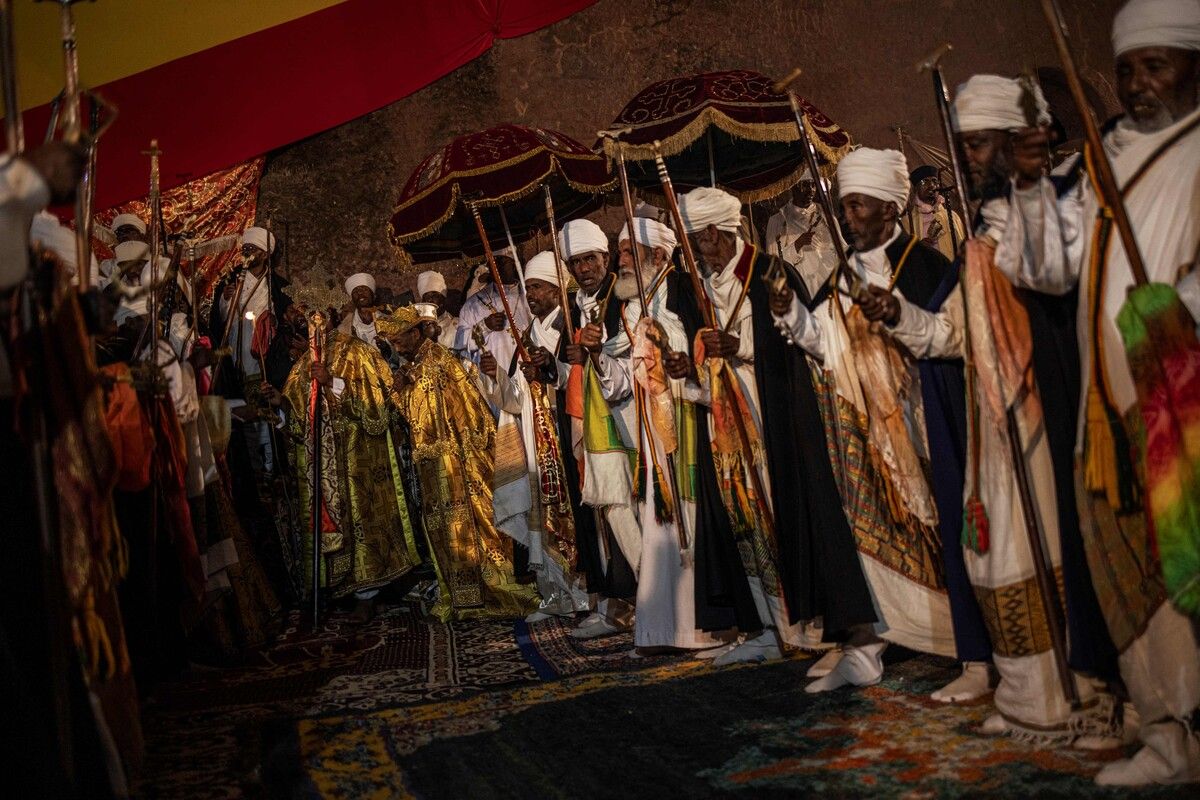 In Äthiopien wurde am Montag Gena, das äthiopisch-orthodoxe Weihnachtsfest, in der Bete-Mariam-Kirche in Lalibela gefeiert. AFP