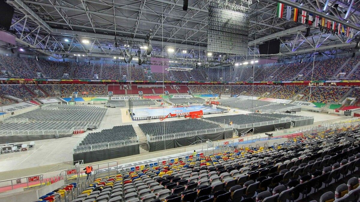 In der Merkur-Arena in Düsseldorf werden die Auftaktspiele der EURO 2024 ausgetragen. EHF