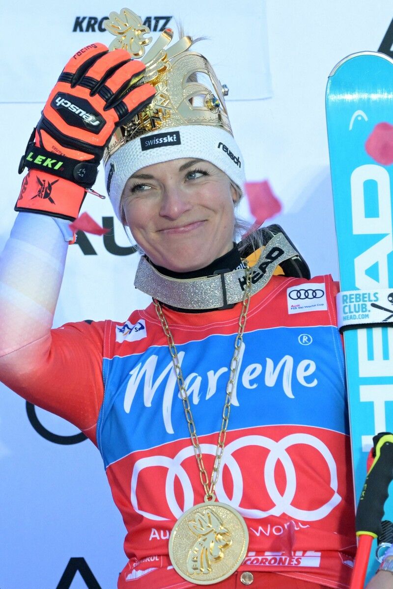 Lara Gut-Behrami passt die Krone des Kronplatzes perfekt.Apa