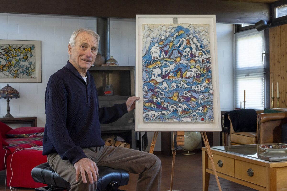 Unter anderem dieses Bild malte der heute 79-jährige Günter Jochum als Verarbeitung seiner Erinnerungen an Blons 1954. VN/Paulitsch