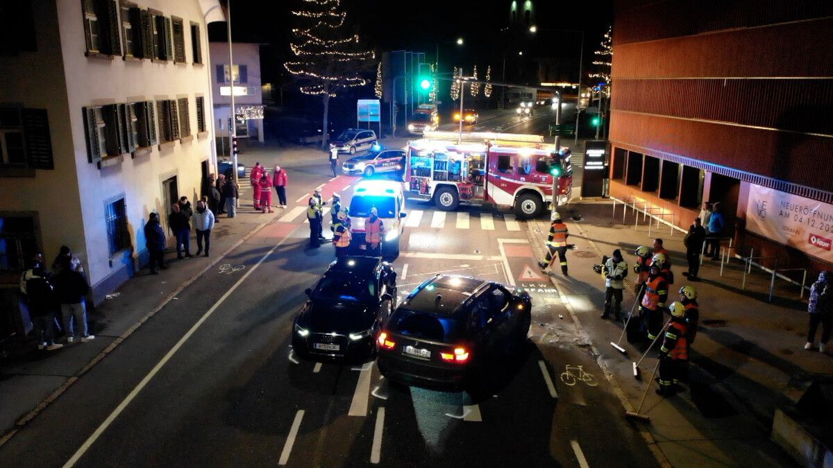 Verkehrsunfall am Montagabend in Lauterach.   Maurice Shourot