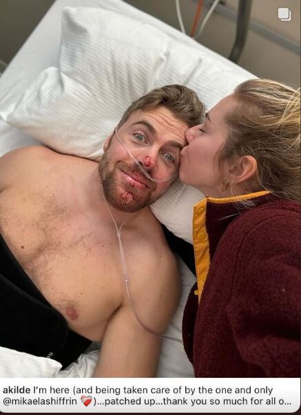 Via Instagram postete Kilde ein Bild mit Mikaela Shiffrin aus dem Spital.gepa