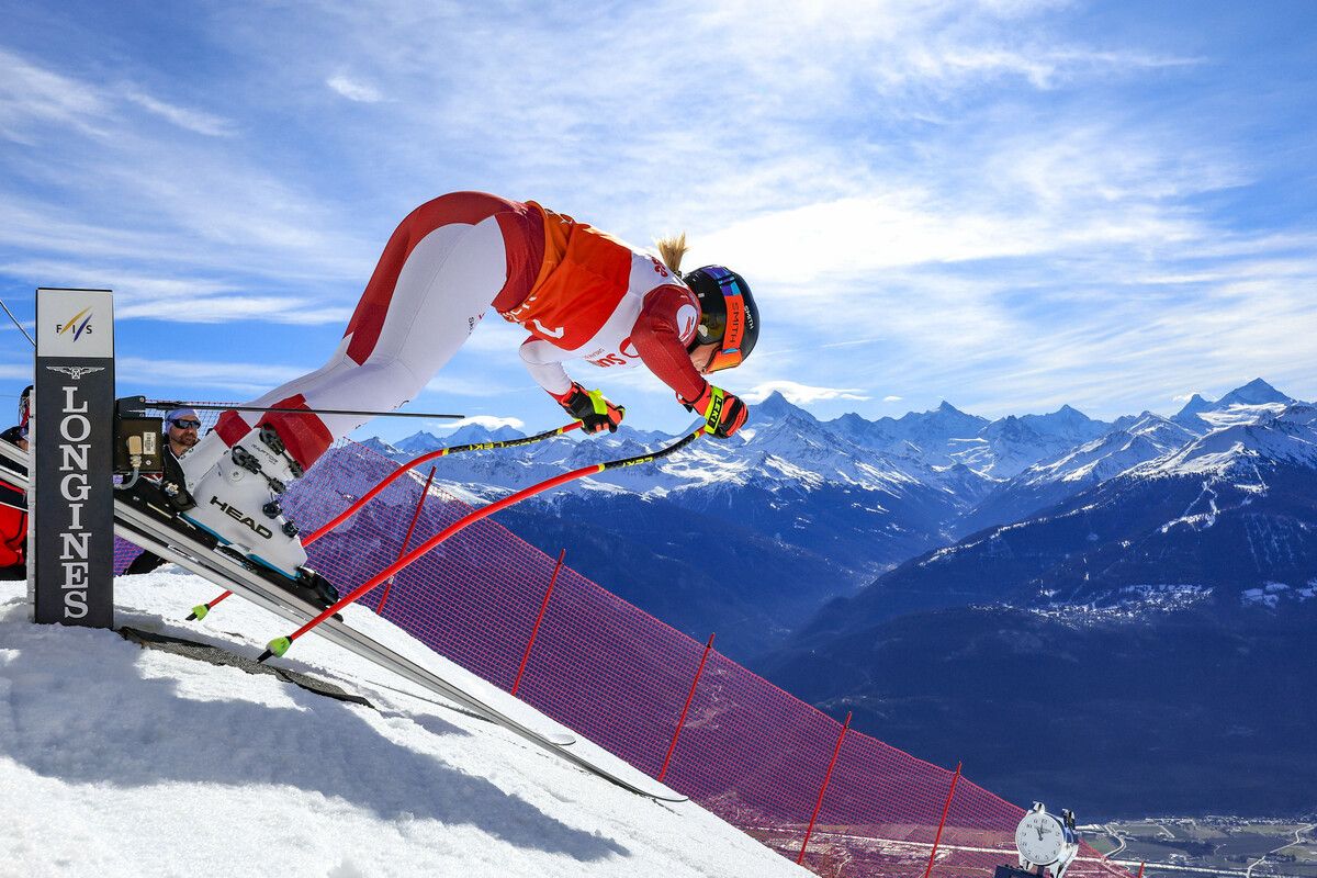 Ariane Rädler bei perfekten Bedingungen in Crans Montana. Geoa