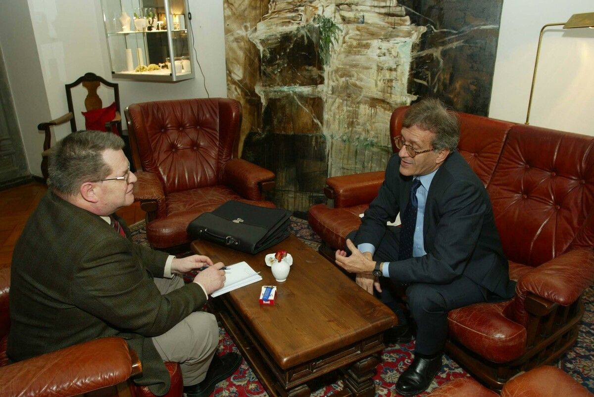 Erich Ortner im Gespräch mit dem langjährigen WIFO-Chef Helmut Kramer. VN