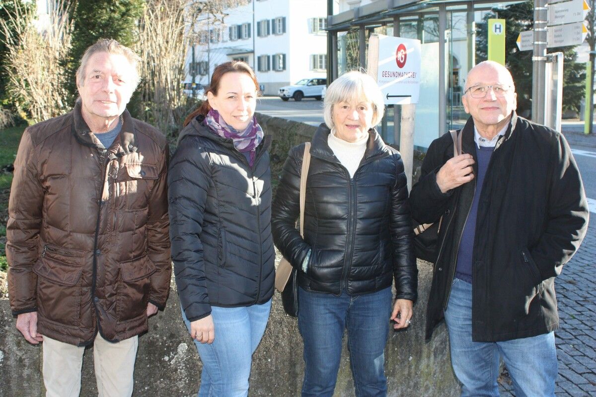 Gebhard Mathis, Magdalena Sturn-Fritz, Elisabeth Bösch und Josef Kittinger sind Gegner von einem neuen Eurosparmarkt mit 1200 Quadratmetern. VN-TK
