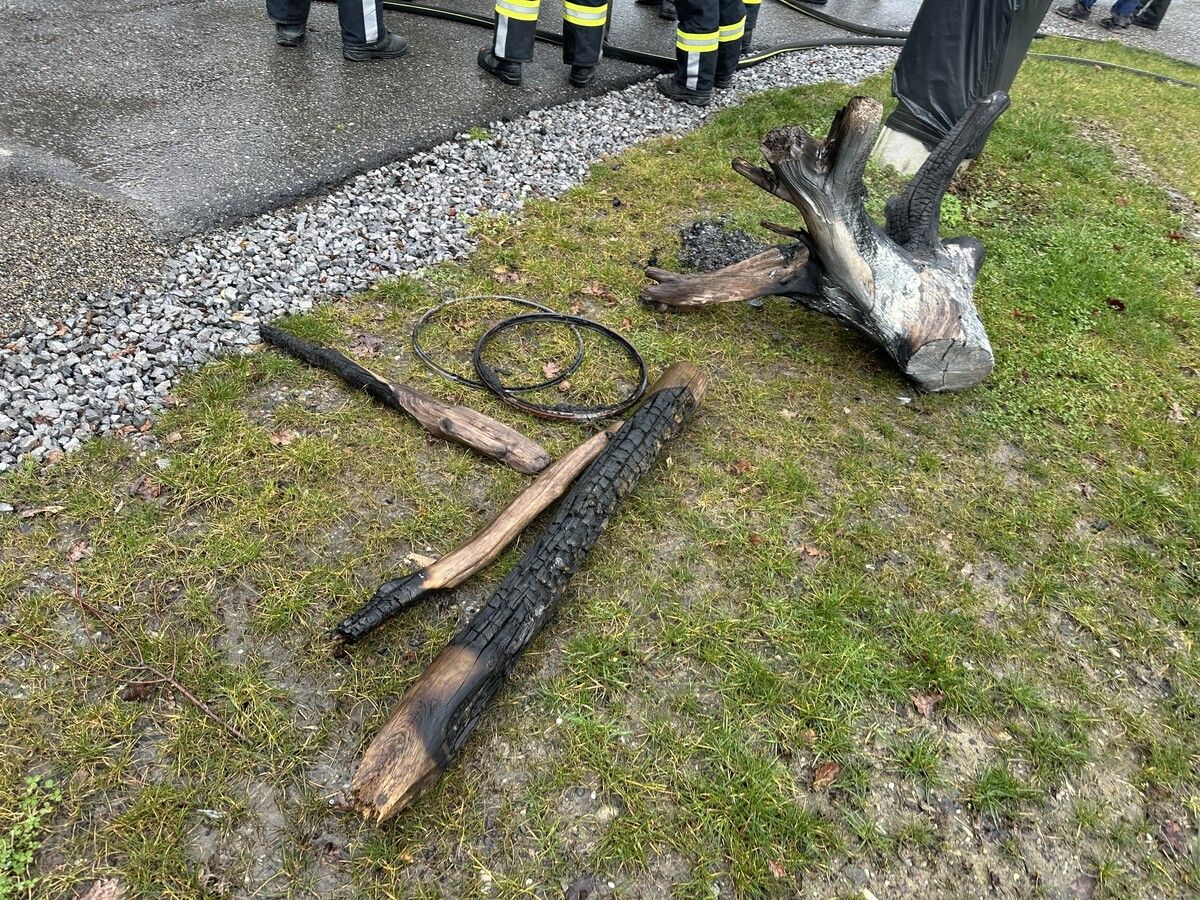 Schwemmholz wurde vorsätzlich in Brand gesteckt.