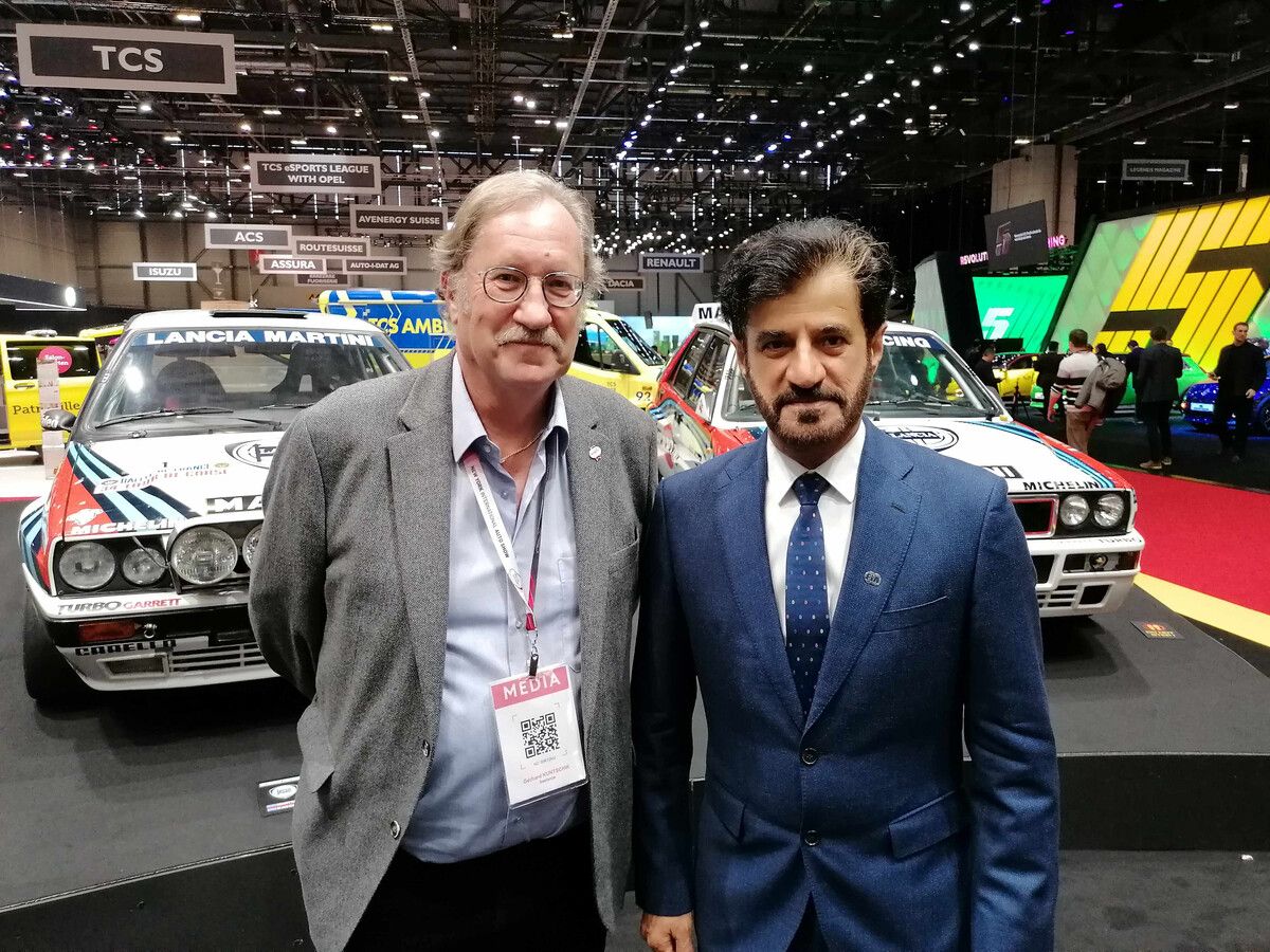 VN-Formel-1-Experte Gerhard Kuntschik traf den FIA-Präsidenten Mohammed Ben Sulayem (rechts) zu einem Gespräch in Genf.VN