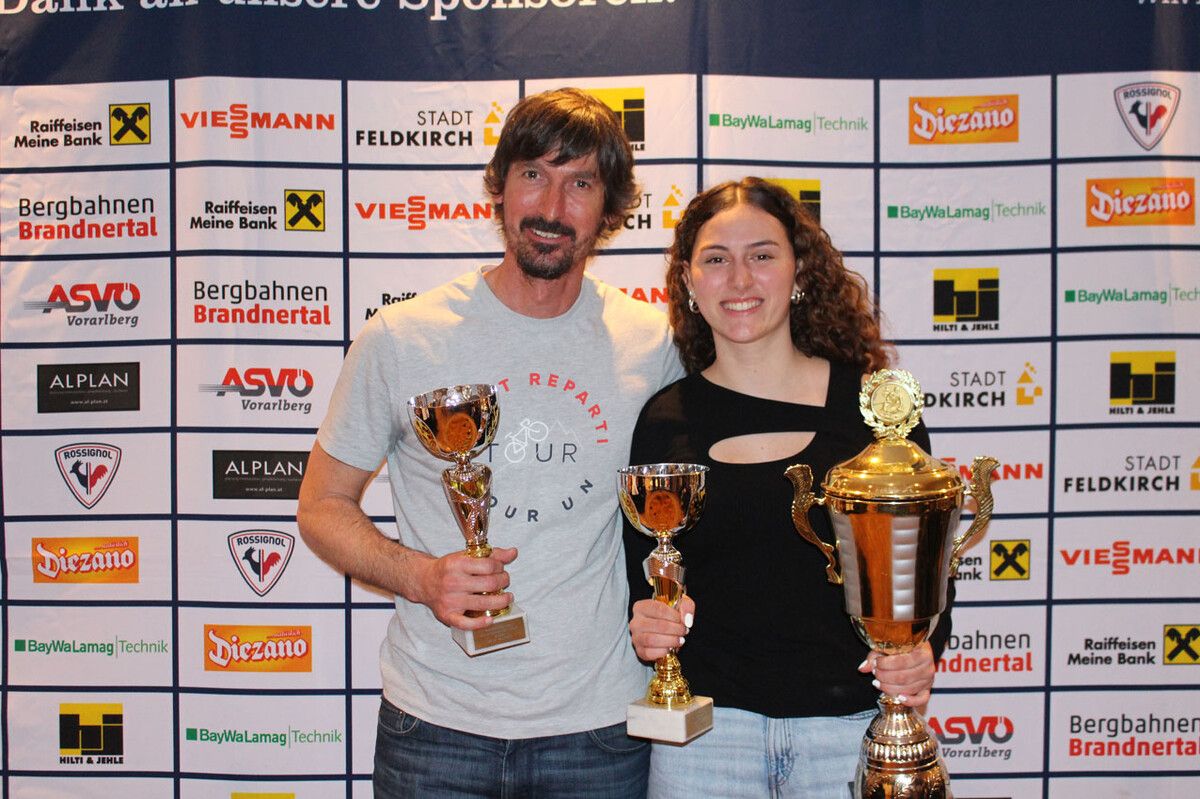 Annalena Hammerer und Richard Fehr feiern ihre Vereinsmeistertitel. WSV