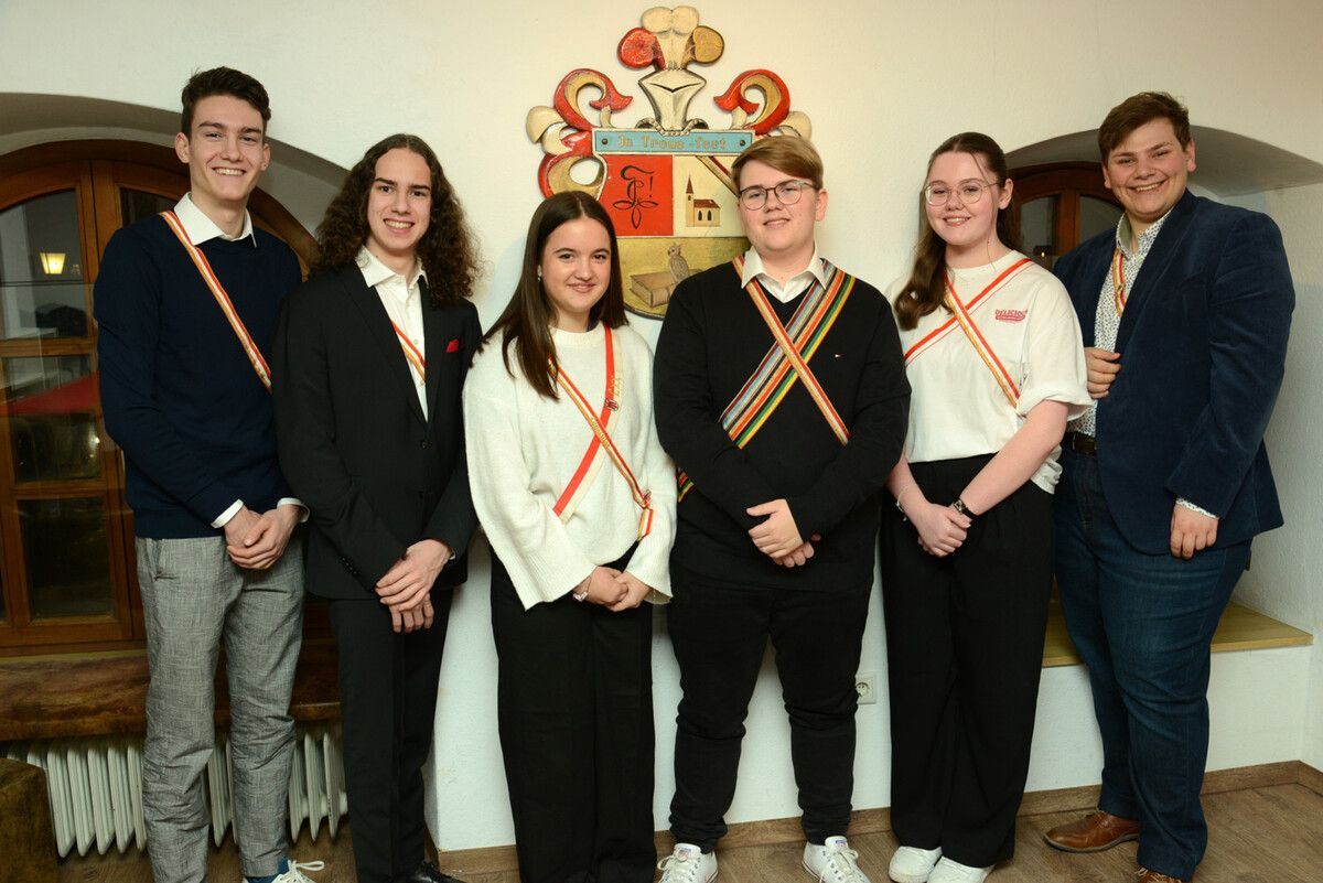 Clunia-Vorstandsmitglieder Jonas Prenn, Kevin Rusch, Sophia Stieger, Jakob Hammerer, Marie Hammerer und Luca Schöch. KMV Clunia/Öller