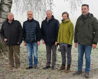 Die Initiatoren der Bürgerinitiative: Helmut Komposch, Konrad Müller, Herbert Sohm,Silke Kräutler und Bernd Schnetzer.initiative