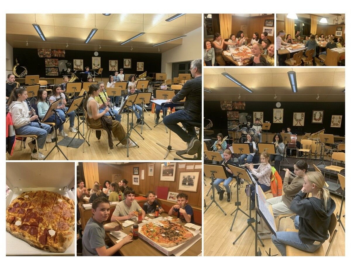 Gemütlicher Ausklang mit Pizza und Limo.Jungmusik Weiler