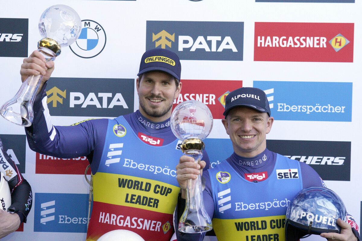 Neues Traumduo im Rodel-Doppelsitzer: Der Bludenzer Thomas Steu und der Tiroler Wolfgang Kindl sicherten sich gleich im ersten Anlauf den Gesamtweltcup. ap