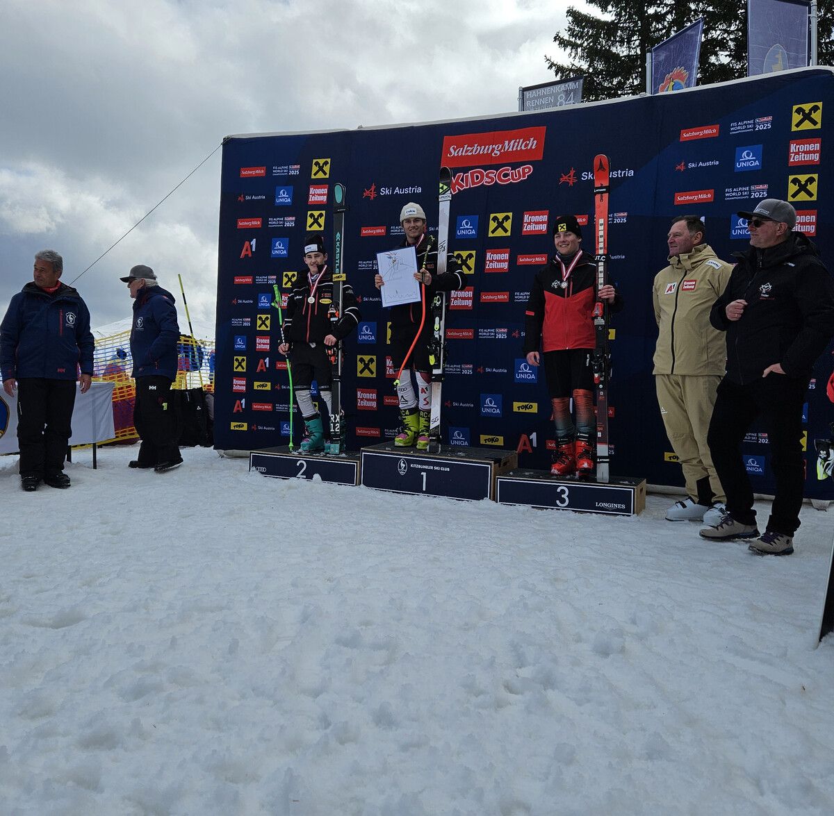 ÖSV-Super-G-Meister Lorenz Beck und Vizemeister Simon Mathis.VSV