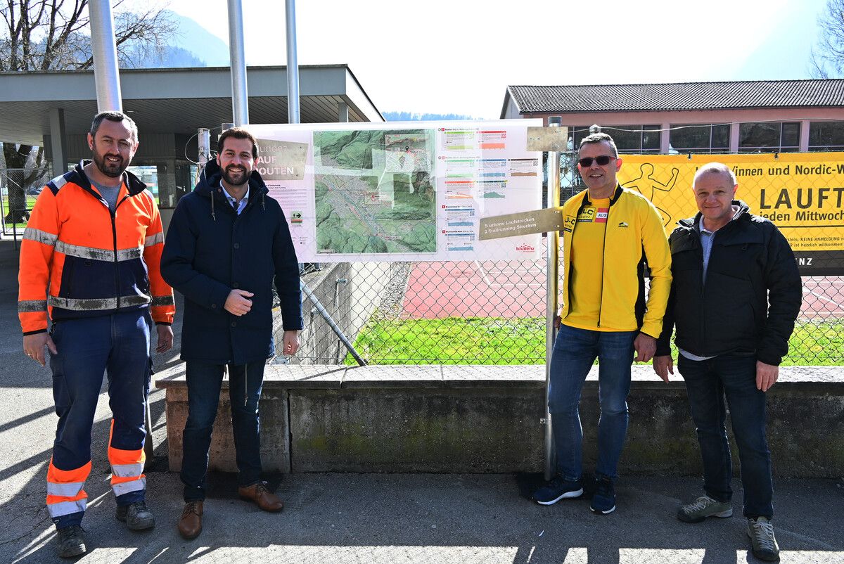 Rechtzeitig zur Laufsaison präsentiert die Stadt Bludenz ein neues Laufroutenangebot, beginnend ab der Sparkassen Arena Unterstein. Stadt Bludenz