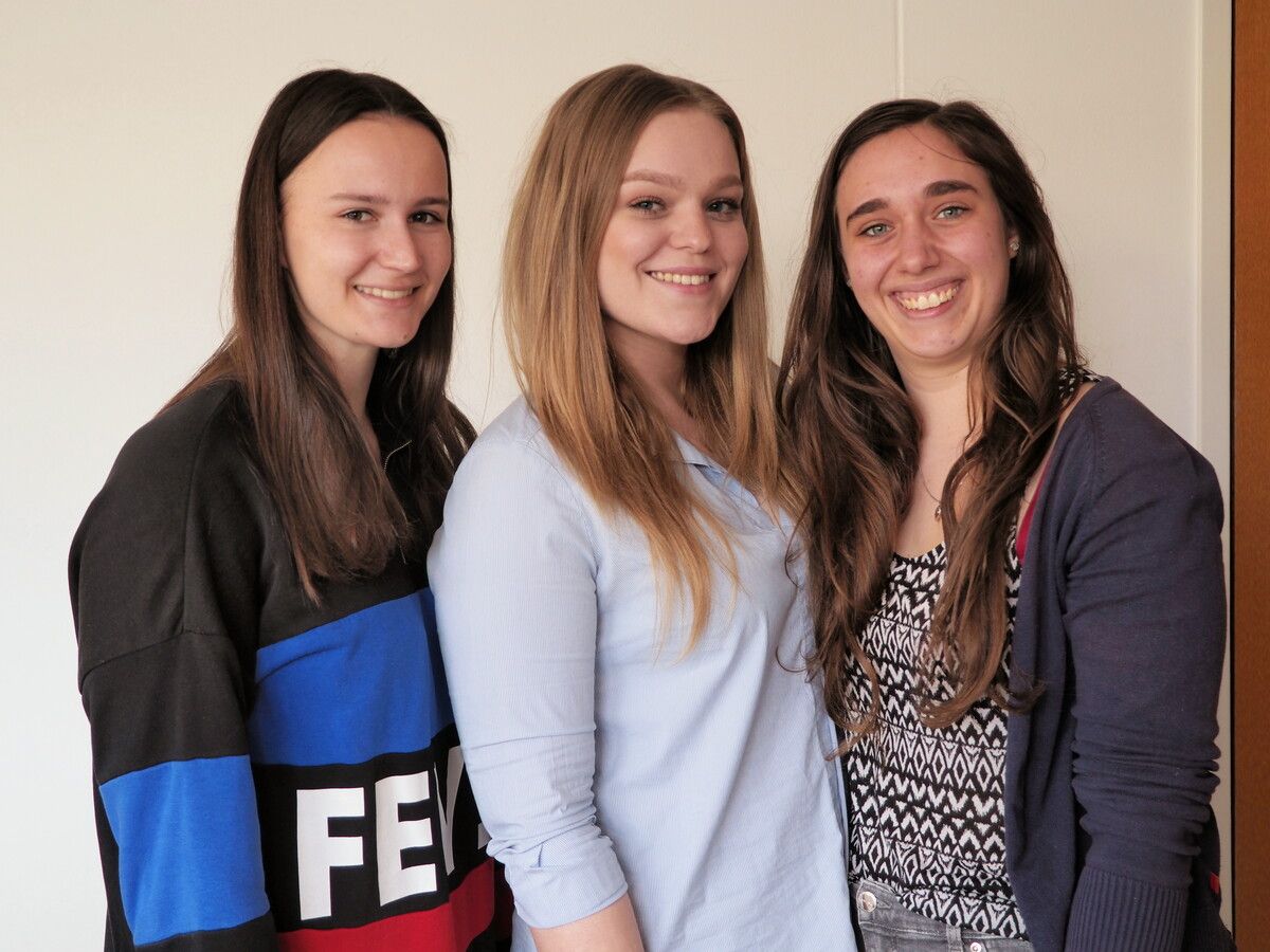 Tamara Graber, Lena Mühlmann und Teresa Bilgeri (Caritas).