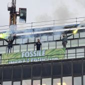 Klimaschutzaktivisten  auf dem Landhaus