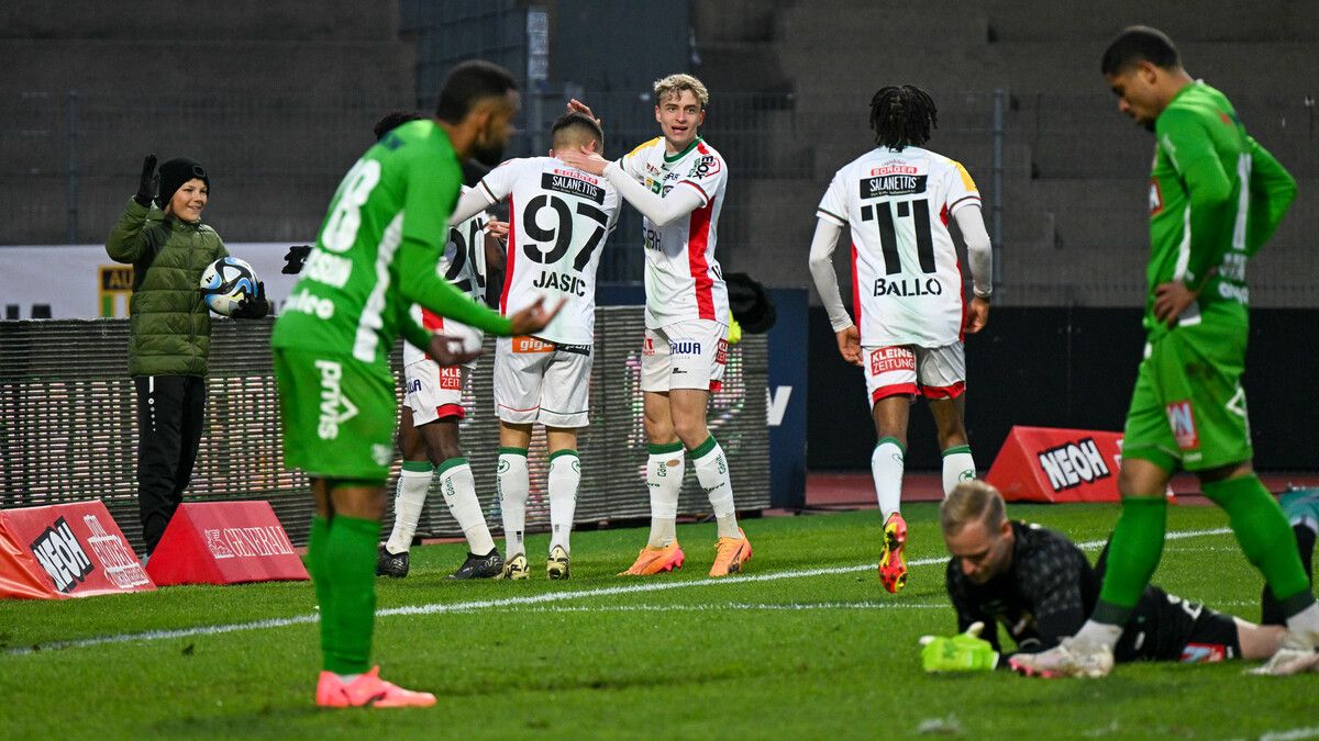 Anderson und Domenik Schierl nach dem ersten Gegentor der Austria.Gepa (3)