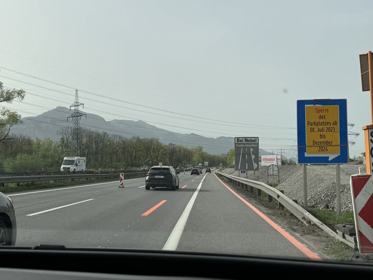 Auf dem Parkplatz Richtung Tirol wird ebenfalls gearbeitet.