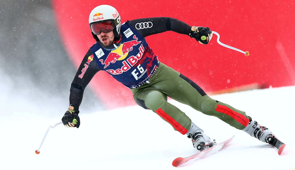 Bei der Weltcupabfahrt in Kitzbühel 2022 war Marcel Hirscher Vorläufer. Reuters