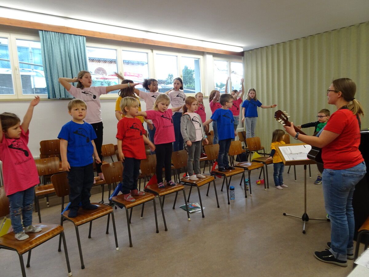 Beim Singen wird die Musik mit Bewegungen, Rhythmus-Patterns oder Instrumenten unterstützt. cth (5)
