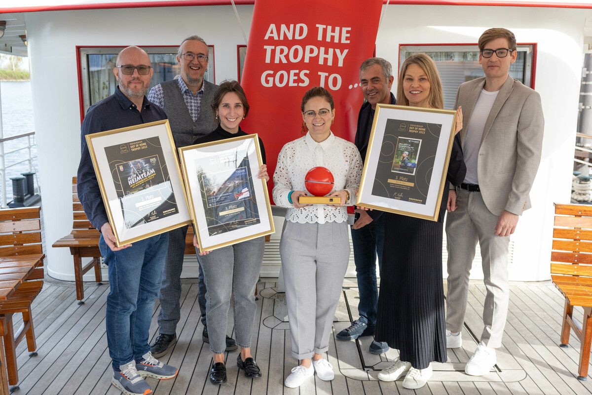 Christian Müller und Markus Grabher (Ideenspinner), Laura Siebmacher und Magdalena Teich (Therme Lindau), Fred Kendlbacher (Progress Werbung Salzburg), Mirjam Pfundt-Kempkes (Volksbank), Manuel Mathis (Progress Vorarlberg).