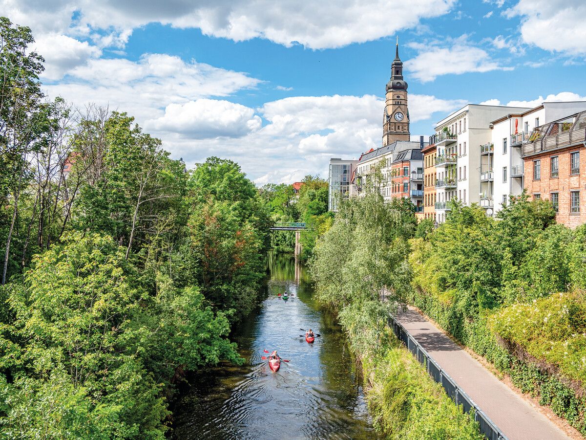 Der Karl-Heine-Kanal im Stadtteil Plagwitz in Leipzig. Shutterstock
