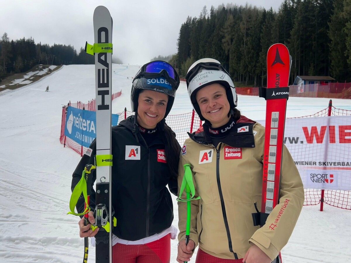 Doppelte Freude bei Franziska Gritsch und Emily Schöpf.Ski Austria