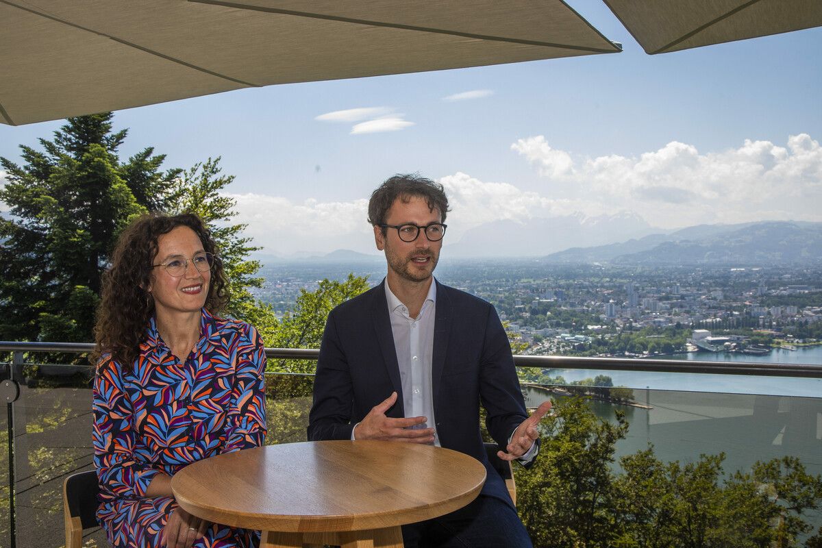Eva Hammerer und Daniel Zadra führen die Vorarlberger Grünen an.VN/Paulitsch