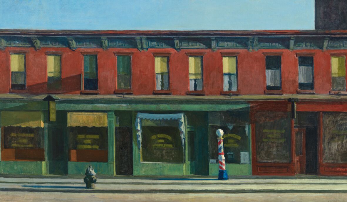 Hopper konzentrierte sich in seinen Bildern auf die unspektakulären Zweckbauten, Reihenhäuser und versteckten Winkel der Stadt.2022 Heirs of Josephine N. Hopper