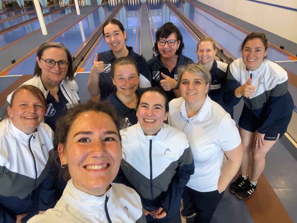 Jubel bei den Ländle-Kegel-Damen, die in der letzten Runde der Superliga ihr Können zeigten. VSKV