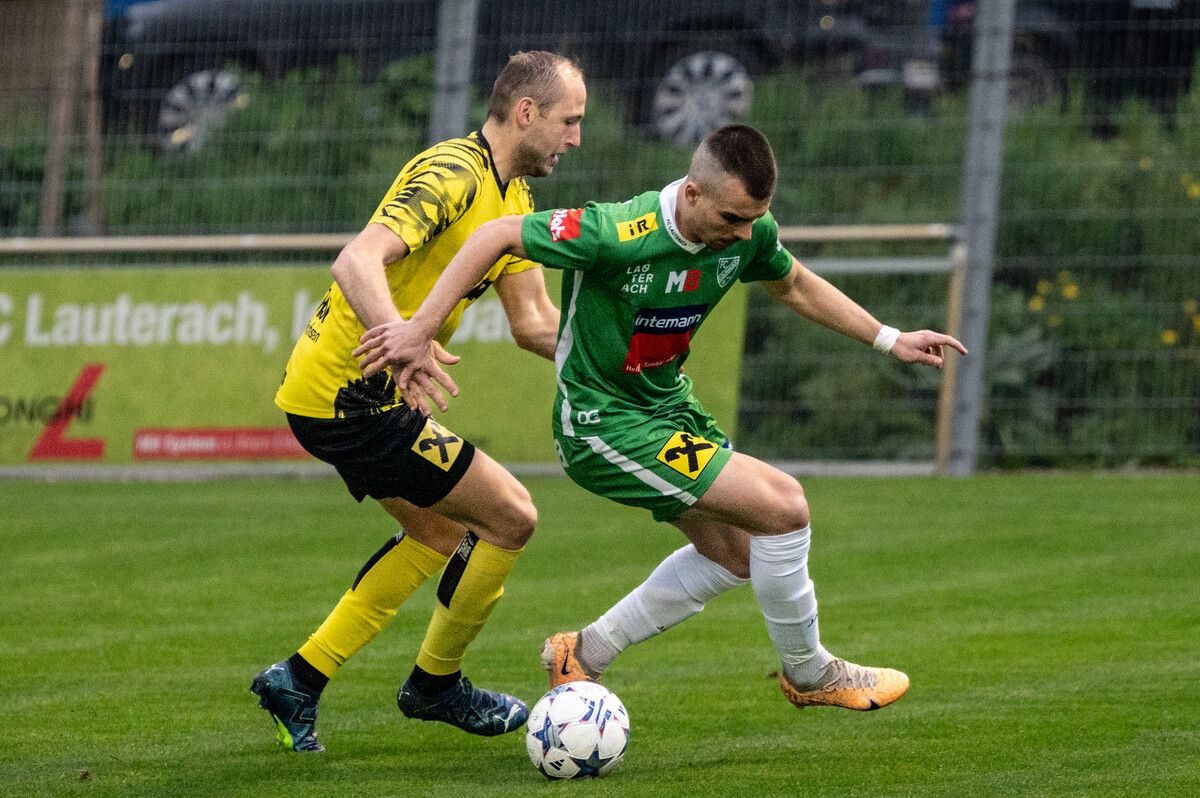 Lauterachs Stefan Puletic (rechts) rettete zuletzt mit seinen beiden Treffern gegen die Aus­tria Amateure einen Punkt für sein Team.Serra